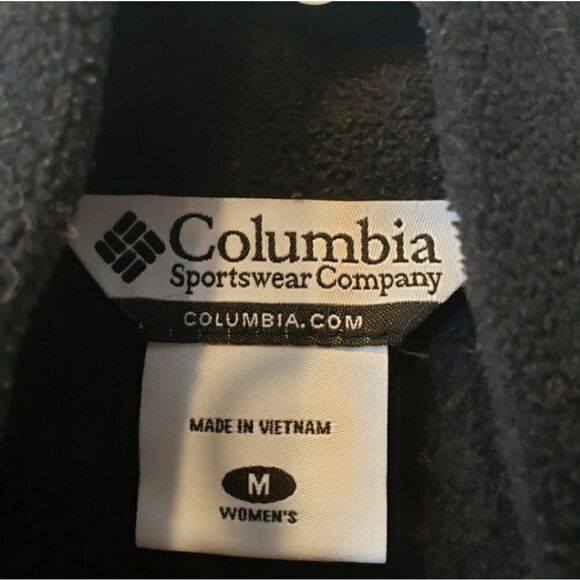 COLUMBIA Classic Full-zip Fleece Jacket Coat Black Medium - Picture 5 of 6